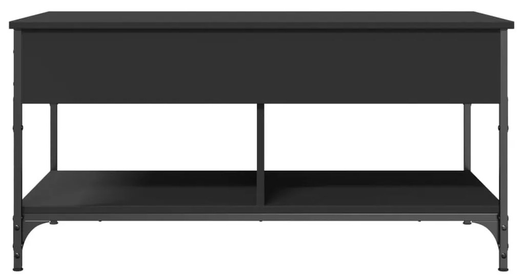 Fekete szerelt fa és fém dohányzóasztal 100 x 50 x 50 cm