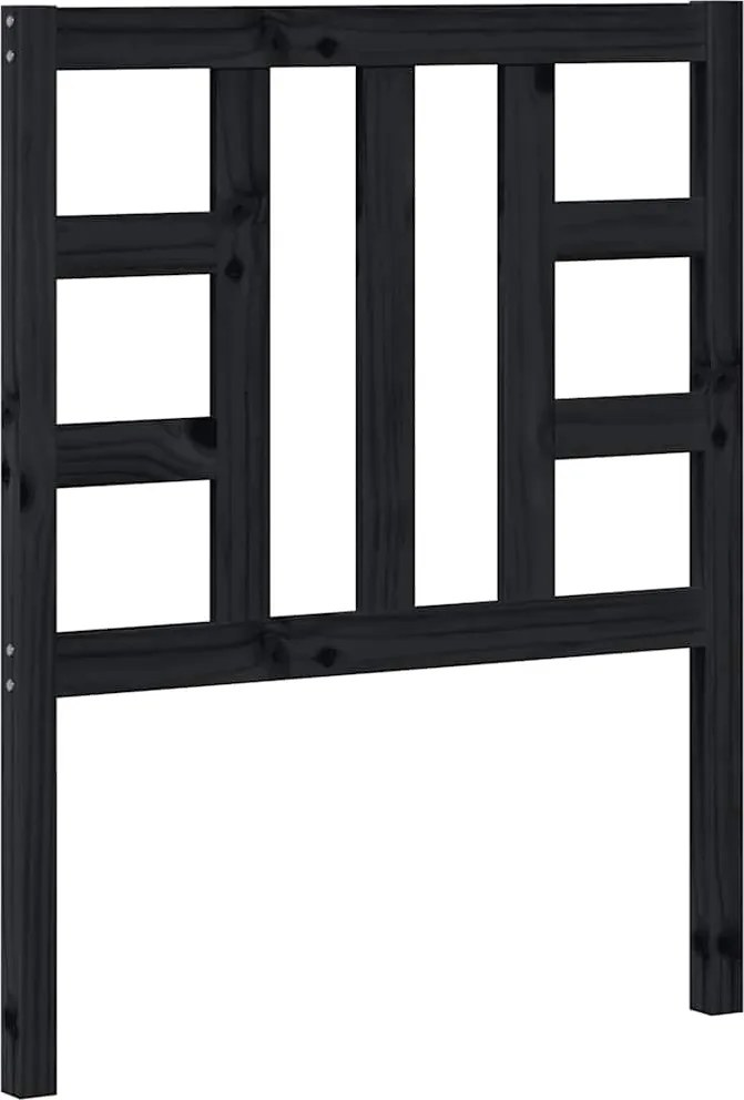 vidaXL fekete tömör fenyőfa ágyfejtámla 81x4x100 cm