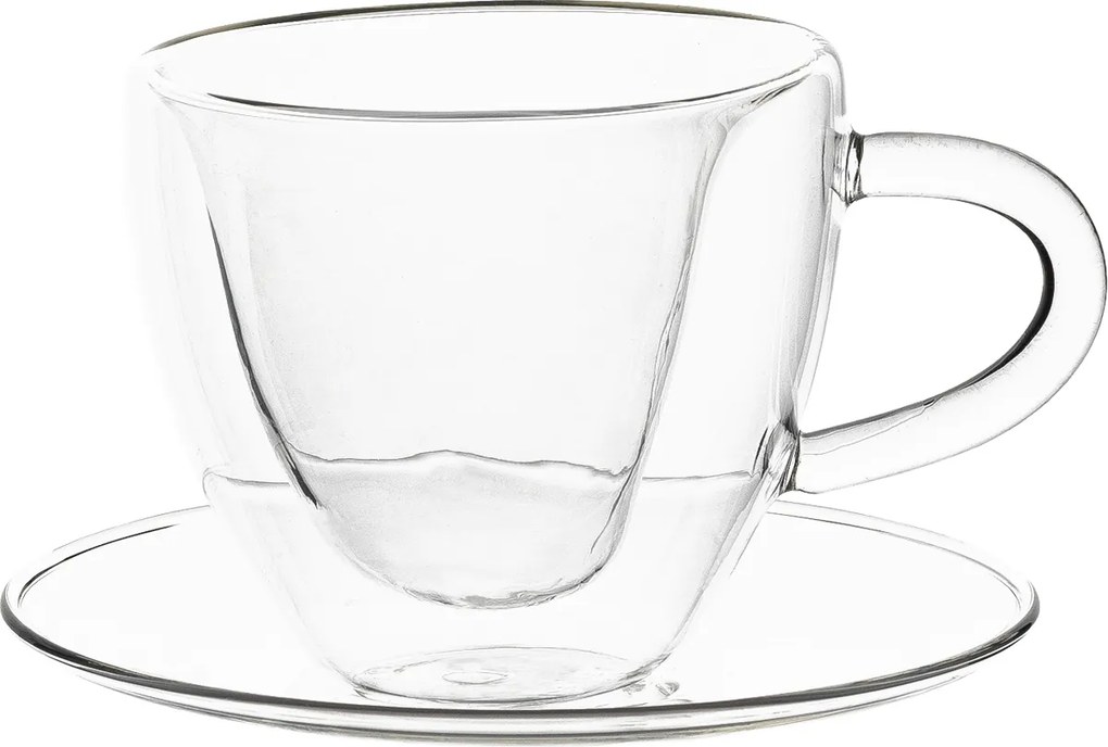Thermo Heart csésze pohár csészealjakkal, 2db, szív alakú, 150ml, HOTCOOL TYP 5