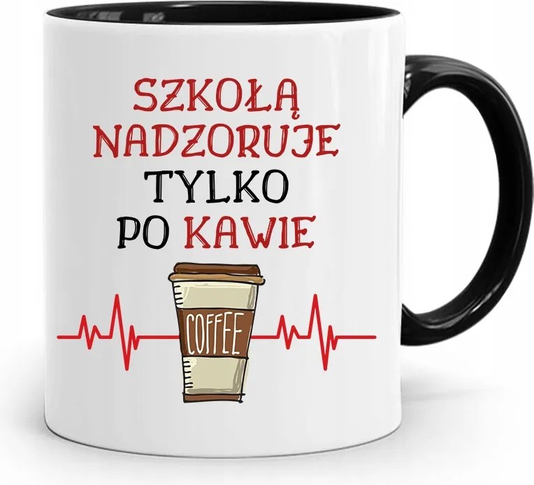 Igazgatónak Fekete Bögre Csak Kávé Után, fényképes nyomattal