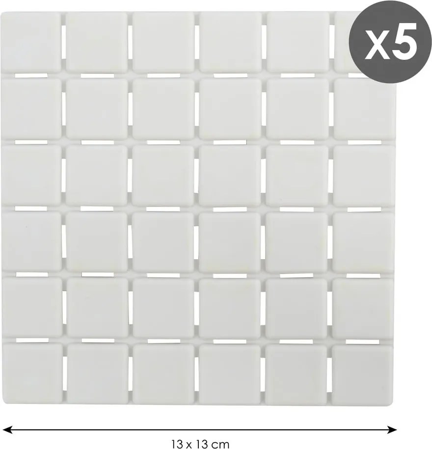 Csúszásgátló alátét készlet fürdőkádba 5 db-os 13x13 cm Quadro – MSV