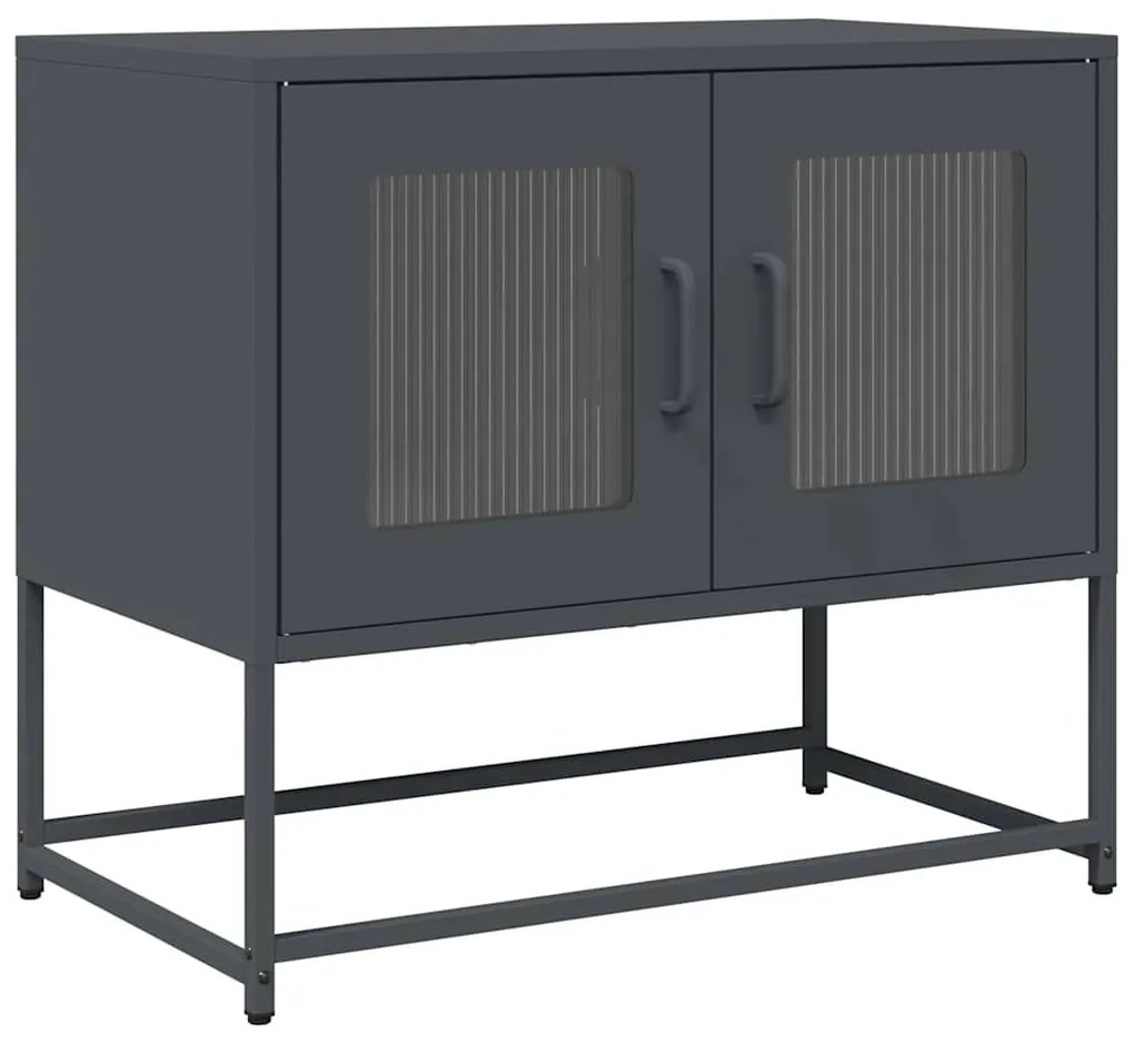 antracitszürke hidegen hengerelt acél TV-szekrény 68x39x60,5 cm
