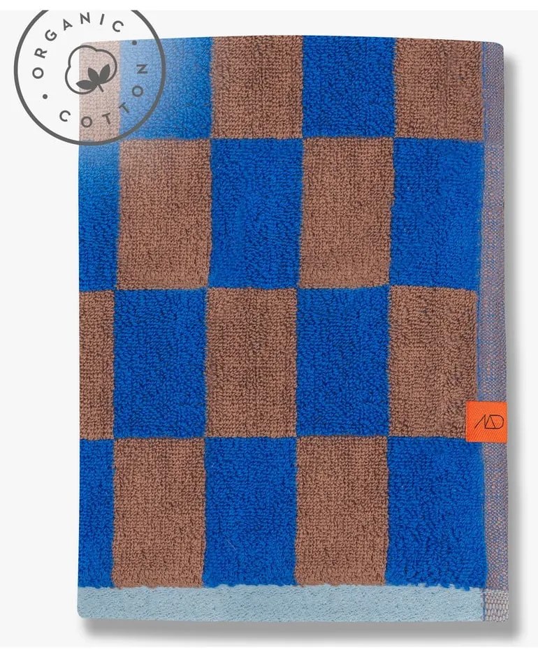 Kék-barna organikus pamut fürdőlepedő 70x133 cm Retro – Mette Ditmer Denmark