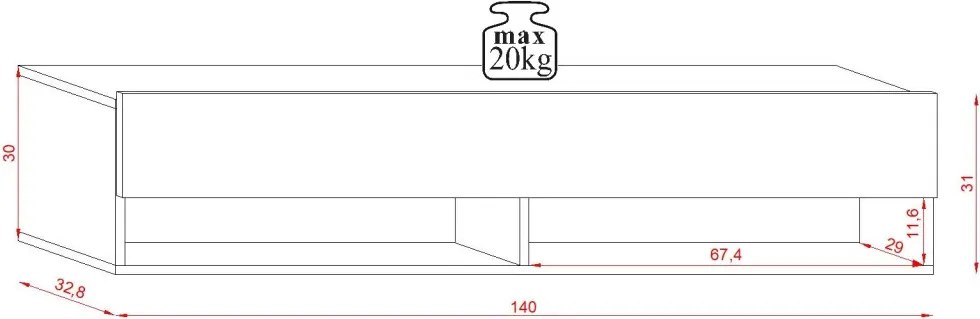 DERBY TV állvány 140 1 ajtós, fekete/fekete matt