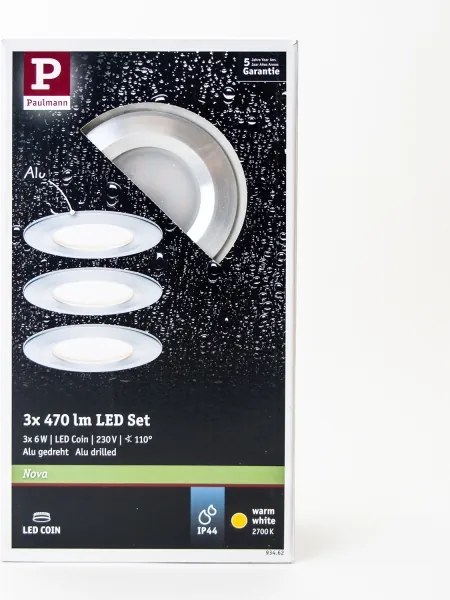 Paulmann 93462 - KÉSZLET 3xLED/6W IP44 Fürdőszobai beépíthető lámpa NOVA 230V