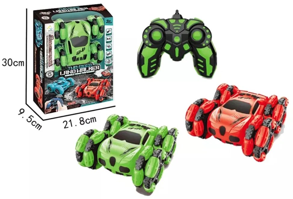 RC 2 oldalú kaszkadőr autó világítással 360fokos vezérléssel
