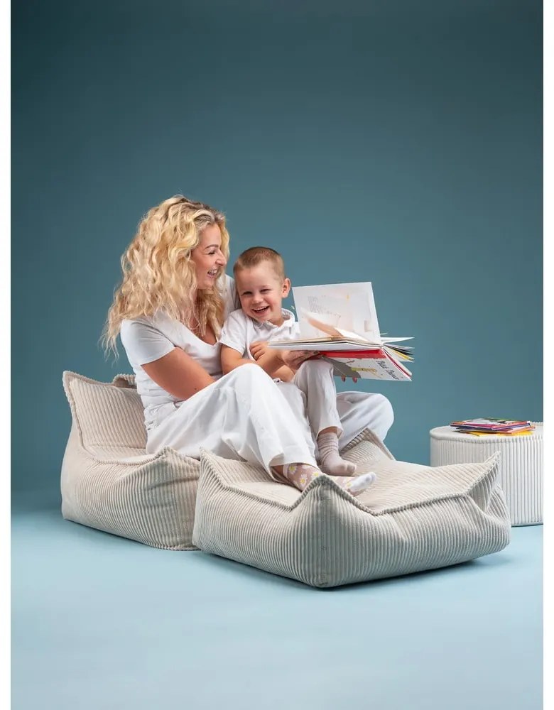 Krémszínű kordbársony gyerek babzsákfotel Chair – Wigiwama