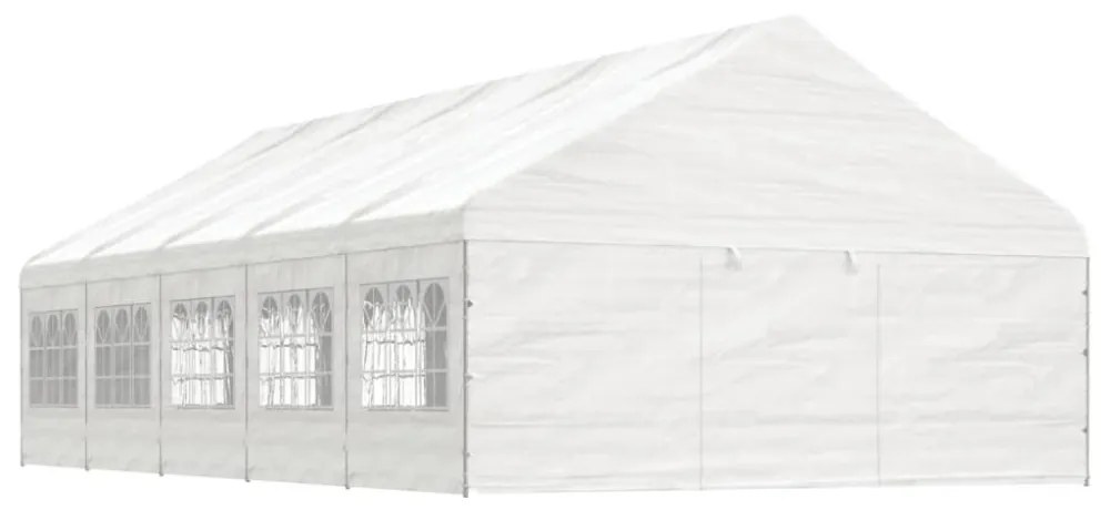 fehér polietilén pavilon tetővel 11,15 x 5,88 x 3,75 m