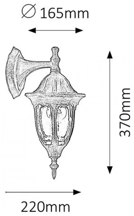 Kültéri Fali Lámpa Antik Arany MILANO RABALUX-8371
