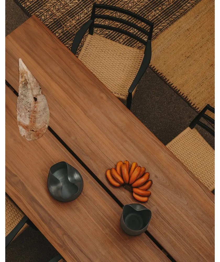 Natúr színű teakfa étkezőasztal 100x220 cm Sashi – Kave Home