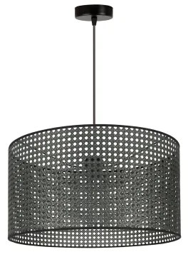 Duolla - Csillár zsinóron ROLLER RATTAN 1xE27/15W/230V átm. 45 cm fekete