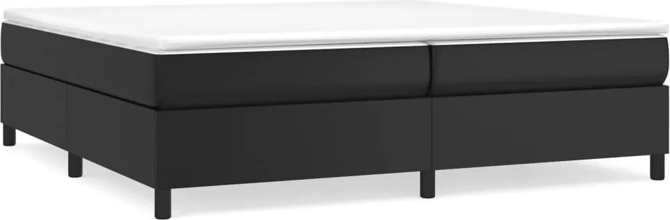 vidaXL fekete műbőr rugós ágykeret 200x200 cm
