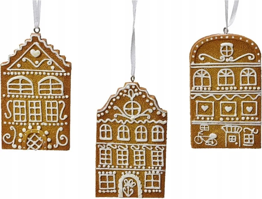 Házikó medál barna, gömb mix 1db