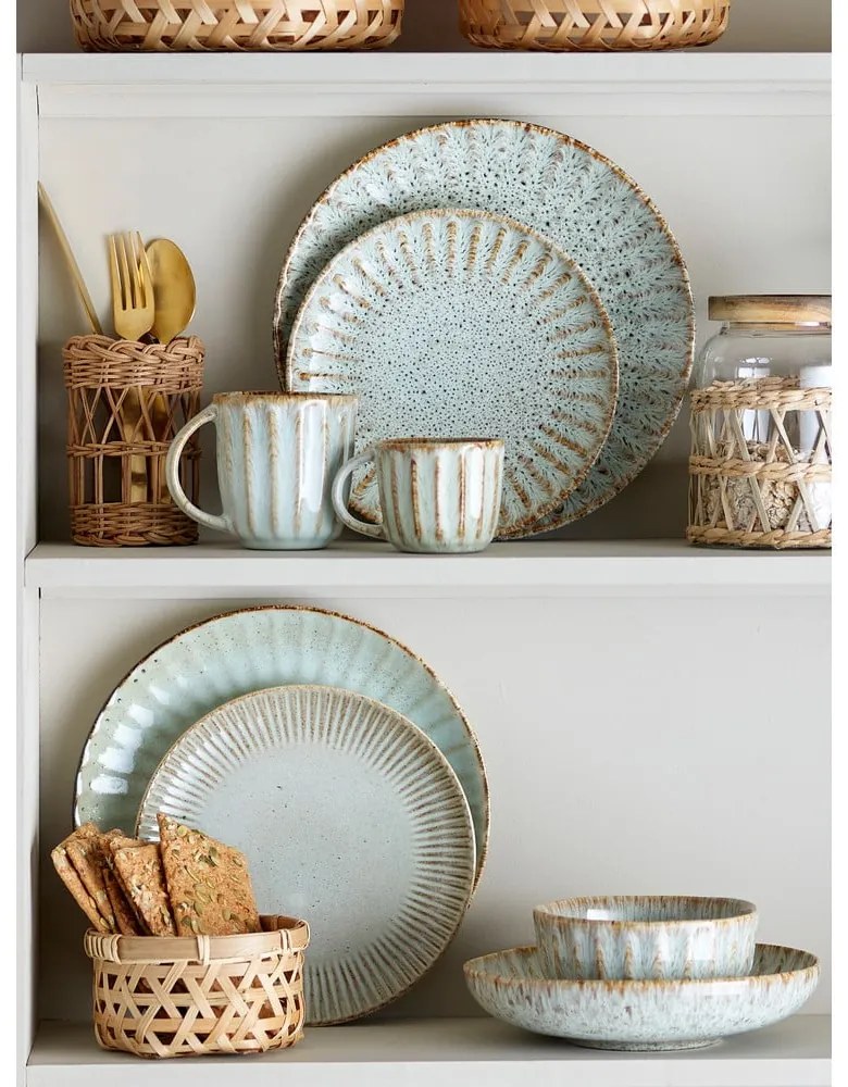 Kőedény étkészlet 12 db-os Fleur – Bloomingville