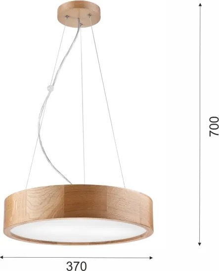 Brilagi - LED RGBW fényerőszabályozható csillár CARVALHO, 2xE27/15W/230V, Wi-Fi, tölgy, átmérő 37 cm