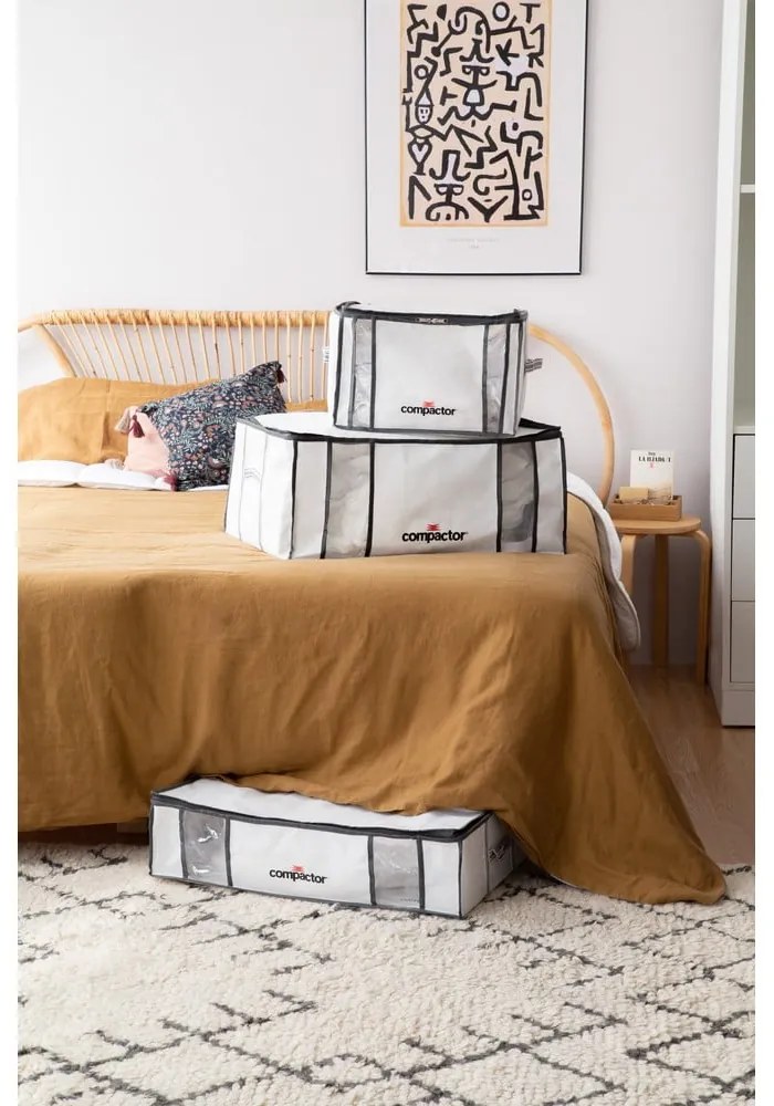 Vákuumos-megerősített textil ruhatároló doboz 65x45x27 cm Life – Compactor