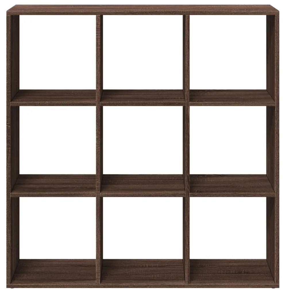 barna tölgy szerelt fa elválasztó könyvespolc 102x29x103,5 cm