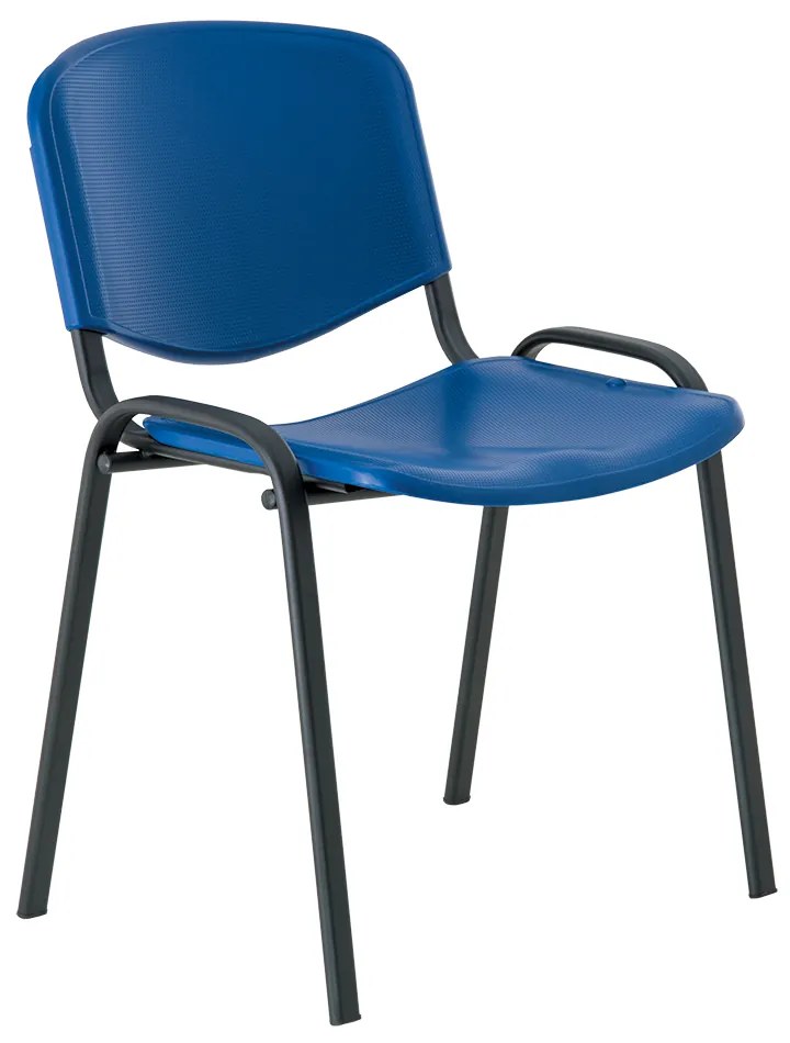 ISO műanyag konferencia szék - fekete lábak, kék