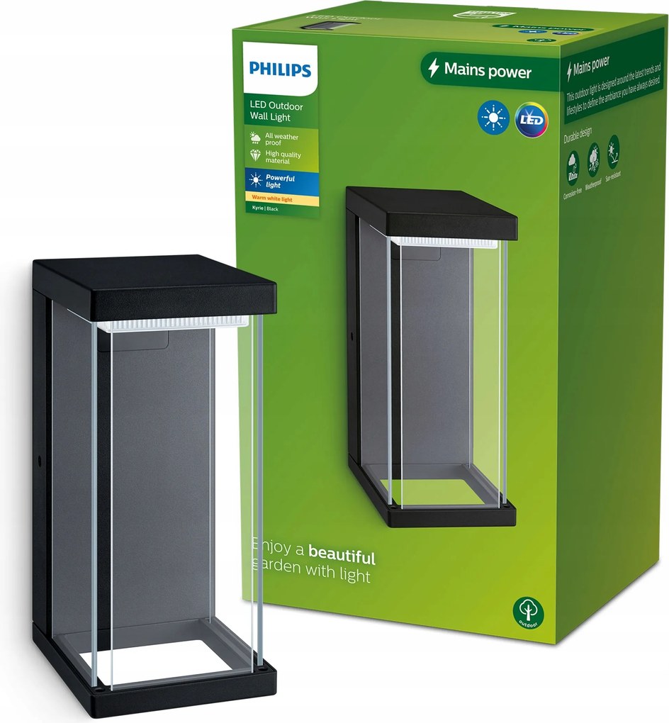 LED-es kerti lámpa Homlokzati fali lámpa Kyrie 12W 2700K IP44 Philips