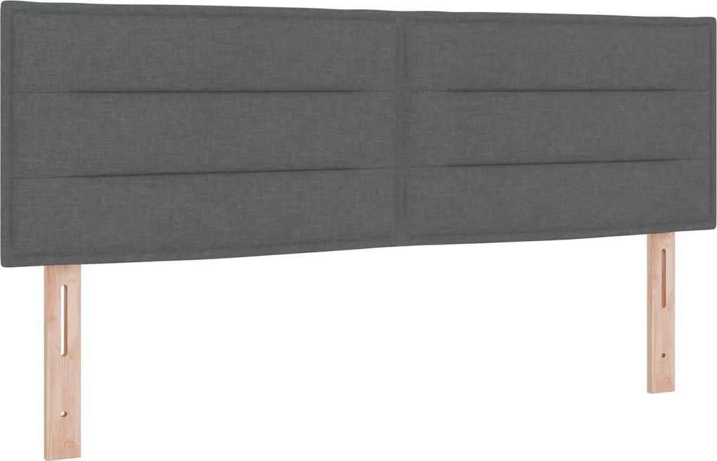 vidaXL LED ágytámla LED -es lámpákkal Sötétszürke 144 cm Poliészter