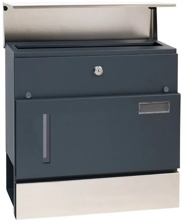 Postaláda BK 932 III, csővel és ablakokkal, antracit