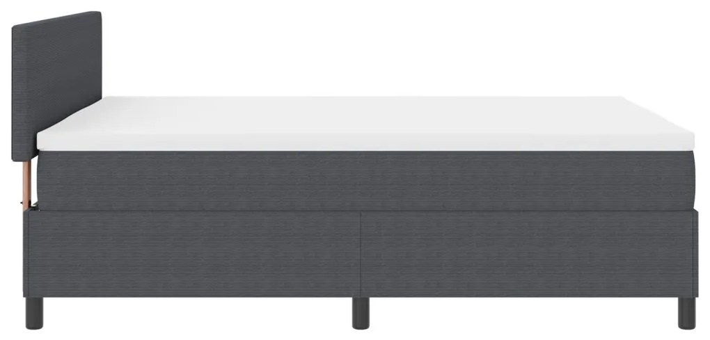 Box Spring Ágy Matraccal Sötét Szürke 160x200 cm Kordbársony Anyag