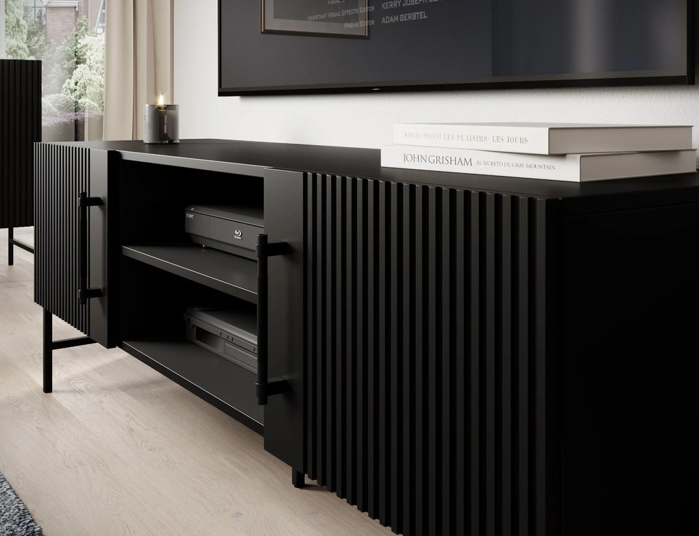 RTV asztal RAFTT 152x55 cm, fekete
