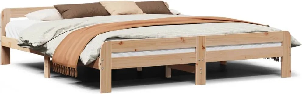 vidaXL tömör fenyőfa ágy matrac nélkül 200 x 200 cm