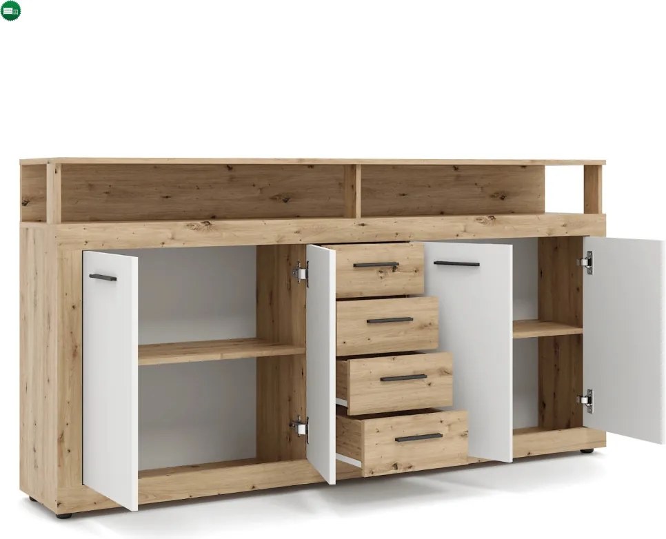 BLAGO komód 190 cm – artisan tölgy/fehér
