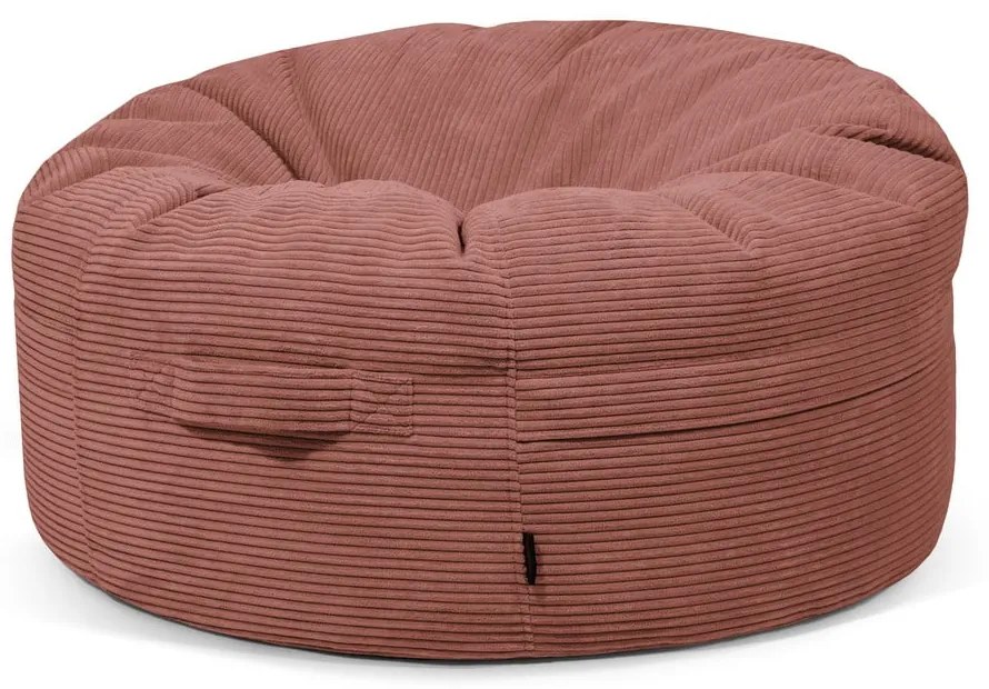 Téglavörös kordbársony babzsákfotel Roll 105 – SLOWDOWN