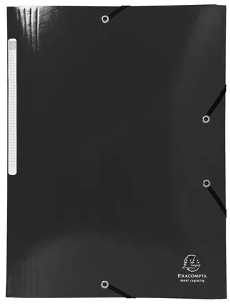 Gumis mappa, karton, A4, EXACOMPTA Iderama, fekete (EX55821E)