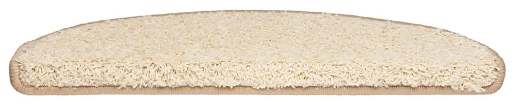 20 db krémszínű, félkör alakú lépcsőszőnyegek, 65 x 21 x 4 cm, nagy