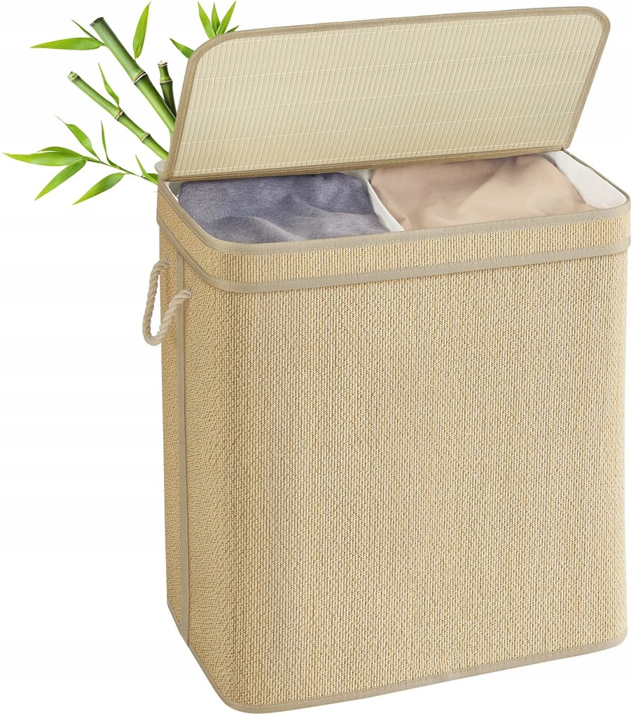 Szabadonálló szennyestartó kosár Songmics 130l bézs