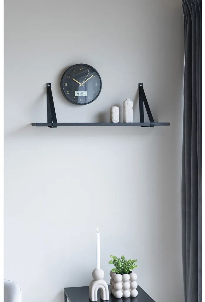 Amiens falióra digitális kijelzővel, műanyag, fekete, hangtalan, 25 cm