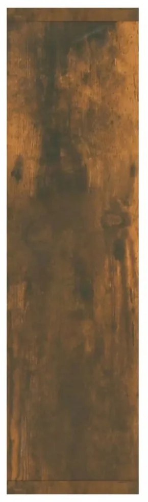 füstös tölgy színű tükrös szekrény LED-ekkel 76 x 15 x 55 cm