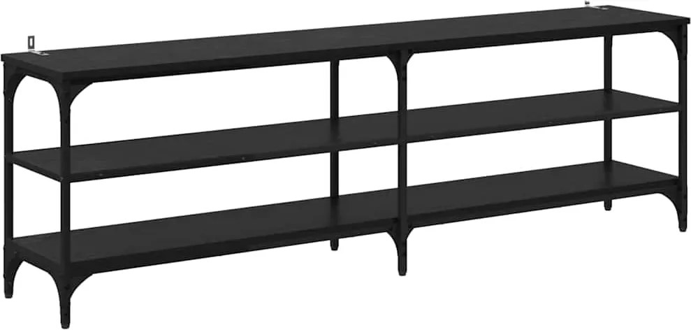 vidaXL TV szekrény Fekete tölgy 160 x 30 x 50 cm Műszaki fa és vas
