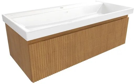 SAT Evolution Fürdőszobaszekrény mosdóval 98x30x44,5 cm méztölgy matt SATEVO100DMU4