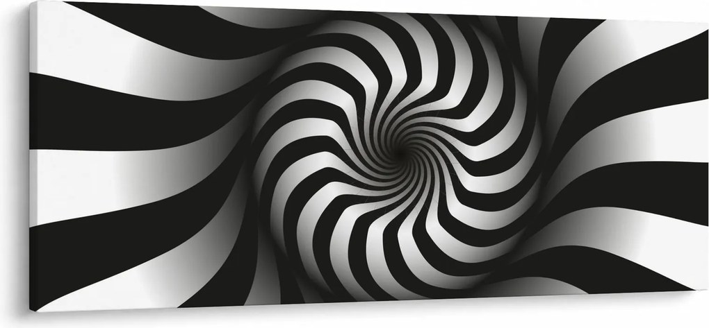 Absztrakt kép egy fekete-fehér spirál (120x50 cm)