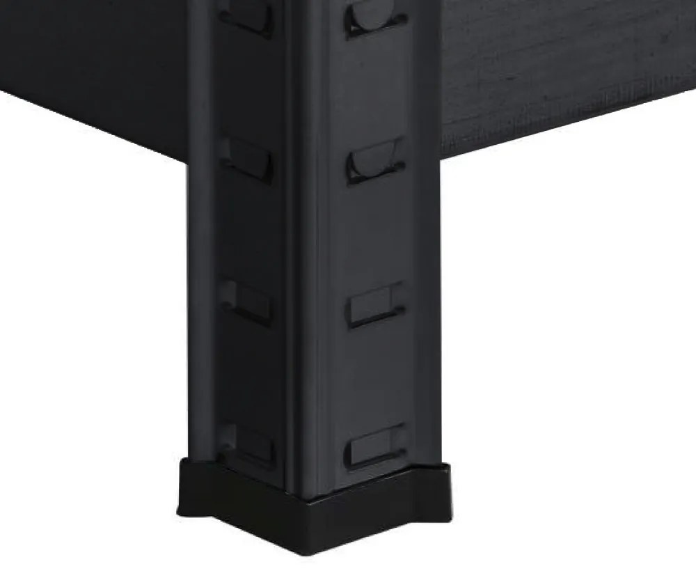 Nagy teherbírású sarokpolc 180x70x40-40 cm 175 kg fekete
