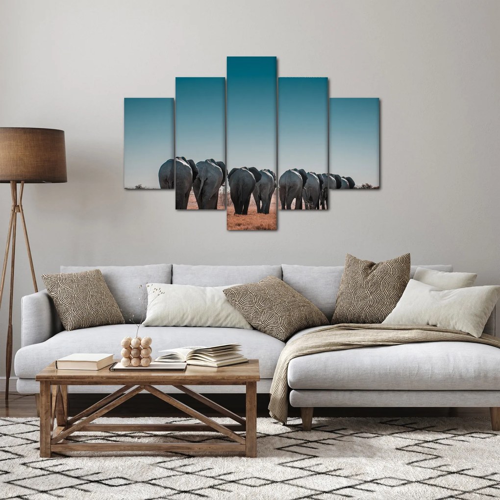 Kép - Elefántok indulása (150x105 cm)