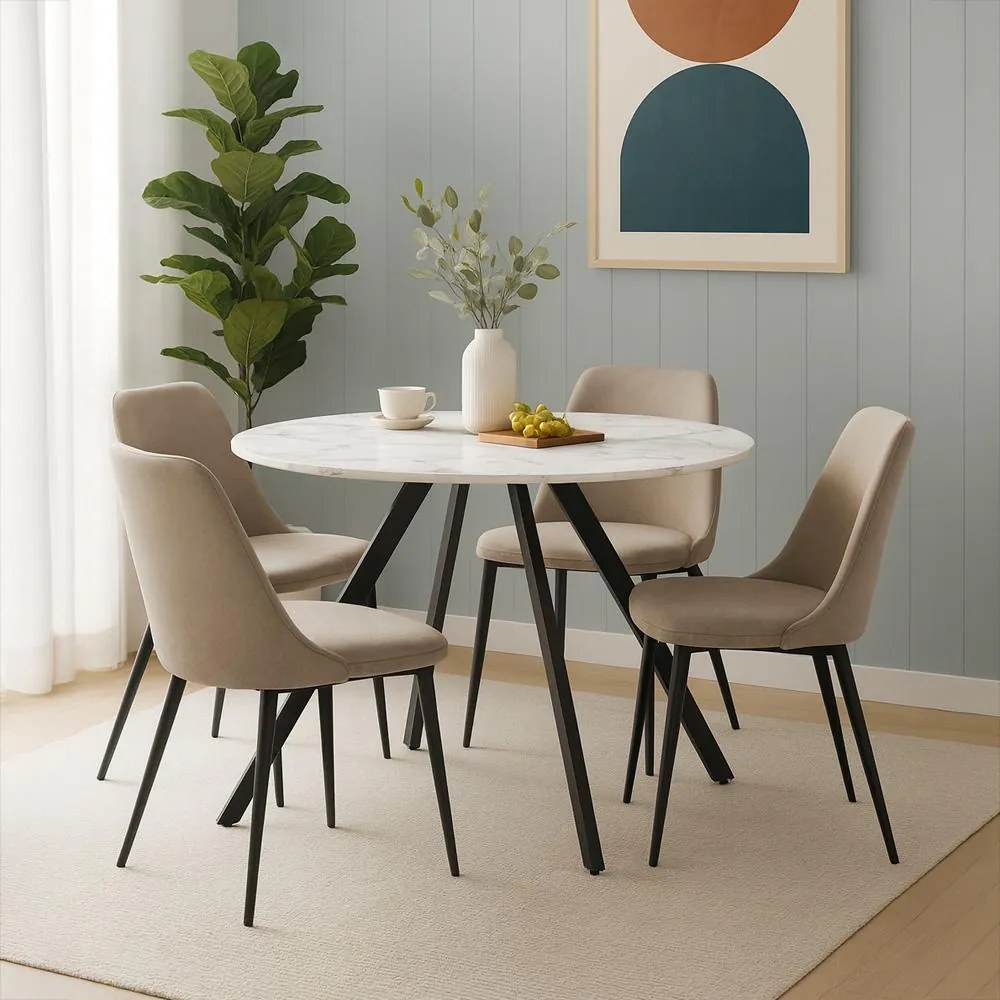 AVENBERG RONDO Étkezőasztal - Ø120, fehér