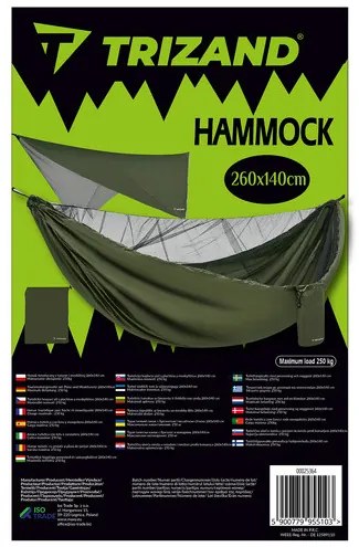 Turista függőágy ponyvával és szúnyoghálóval 260x140 cm