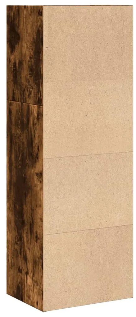 füstös tölgy színű szerelt fa könyvszekrény 40 x 30 x 114 cm
