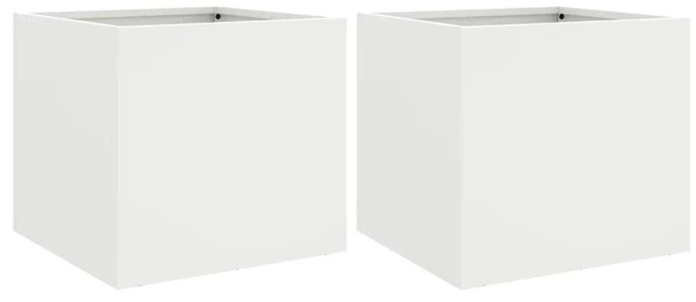 vidaXL 2 db fehér acél növénytartó 32 x 30 x 29 cm