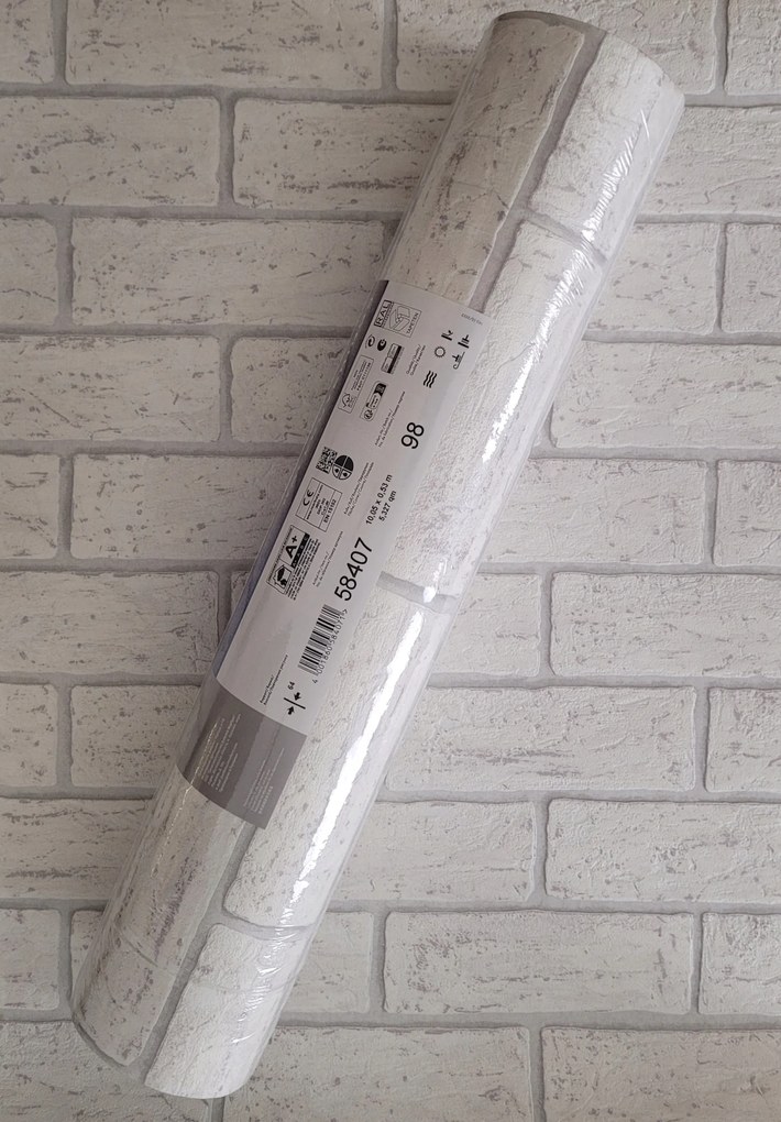 Tapéta Minta Fehér-szürke Tégla Kő Fal 3D Hatás