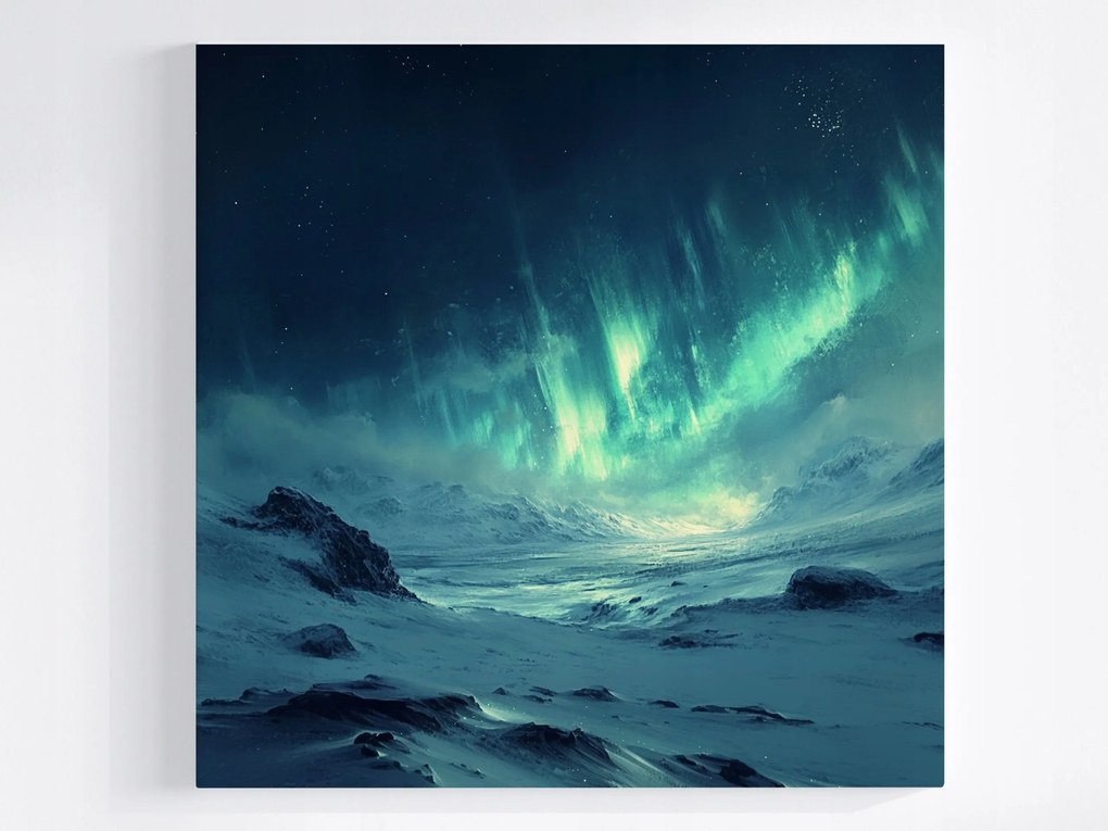 Poszter Kilátás Izland Északi Fény Égbolt 40x40
