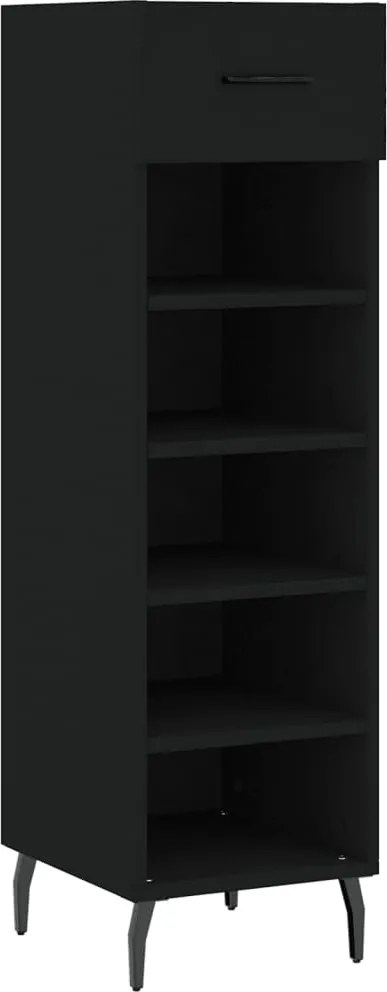 vidaXL fekete szerelt fa cipőszekrény 30 x 35 x 105 cm
