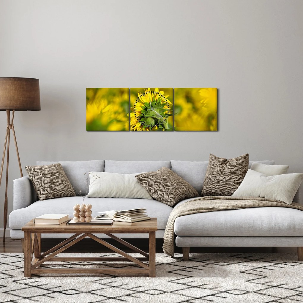 Napraforgó képe (órával) (90x30 cm)