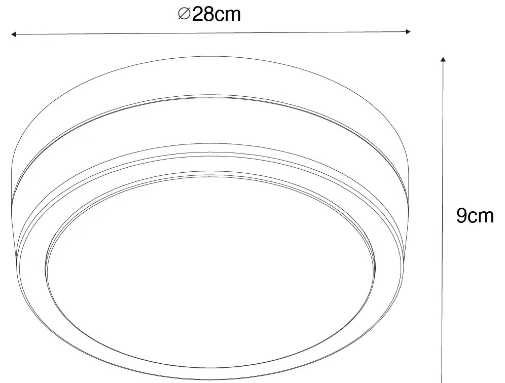 Modern kültéri mennyezeti lámpa fekete 28 cm IP44 - Flavi