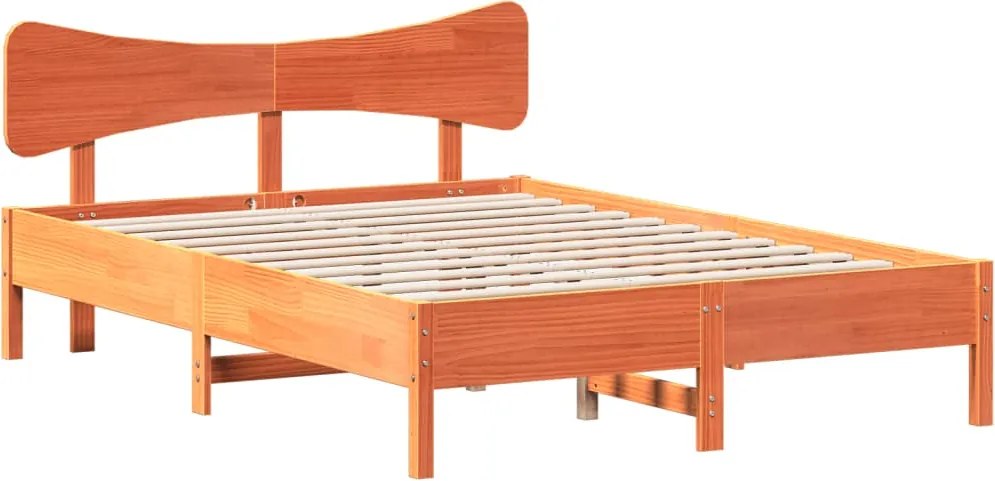 vidaXL viaszbarna tömör fenyőfa ágy matrac nélkül 120 x 200 cm